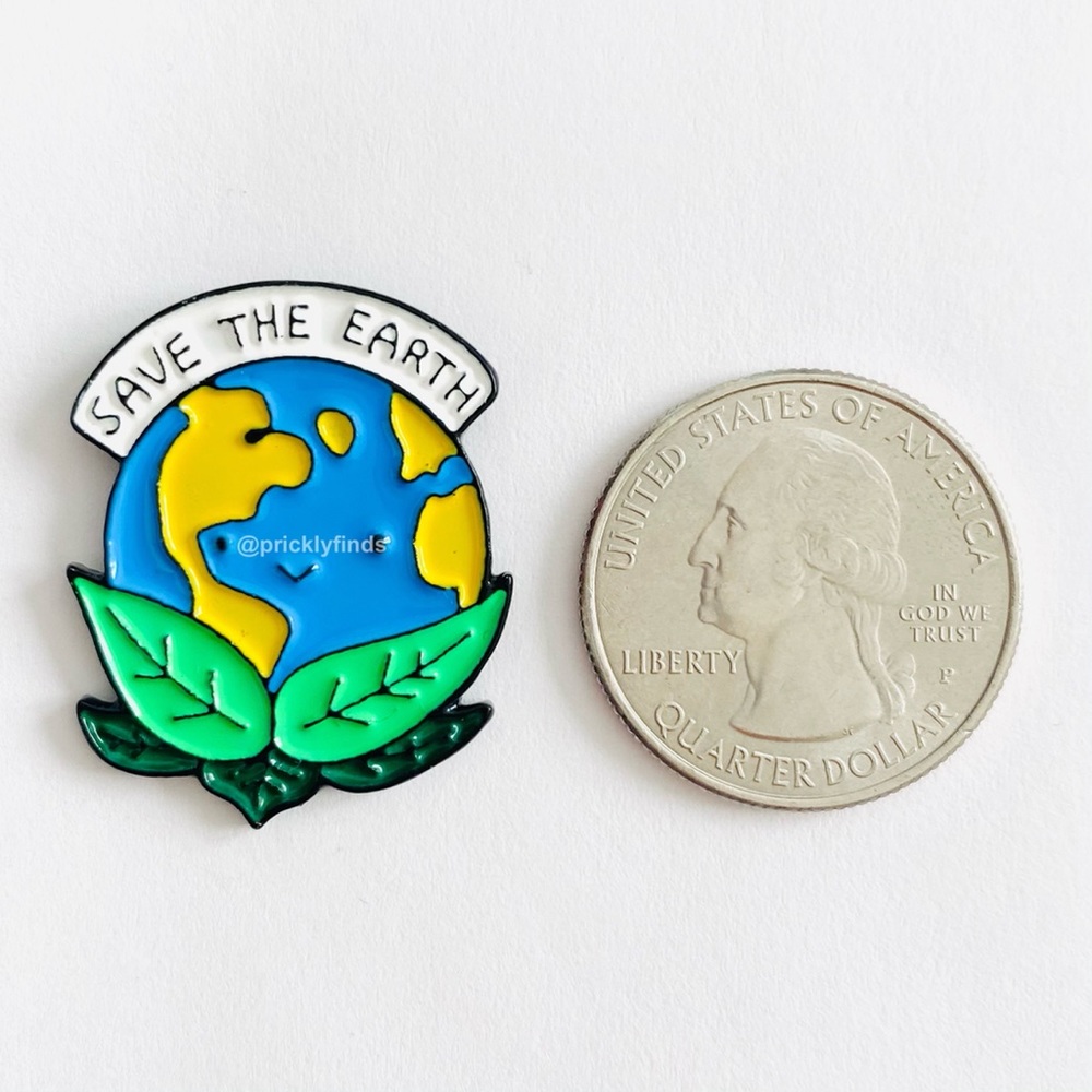 8/$40 Save The Earth Planet Environment Enamel Pin - Picture 2 of 5